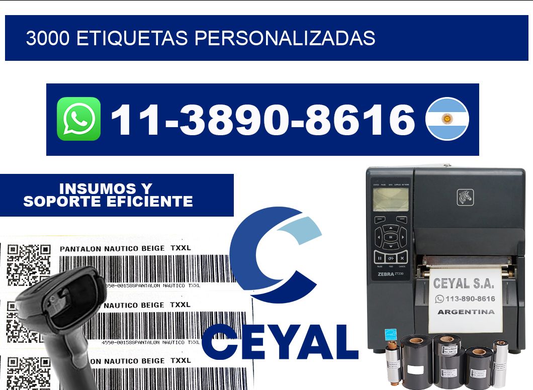 3000 ETIQUETAS PERSONALIZADAS