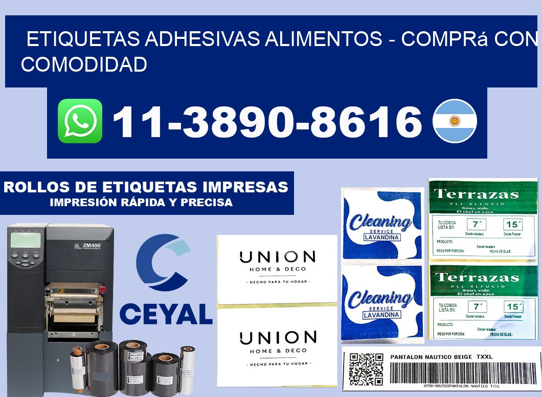 ETIQUETAS ADHESIVAS ALIMENTOS - Comprá con comodidad