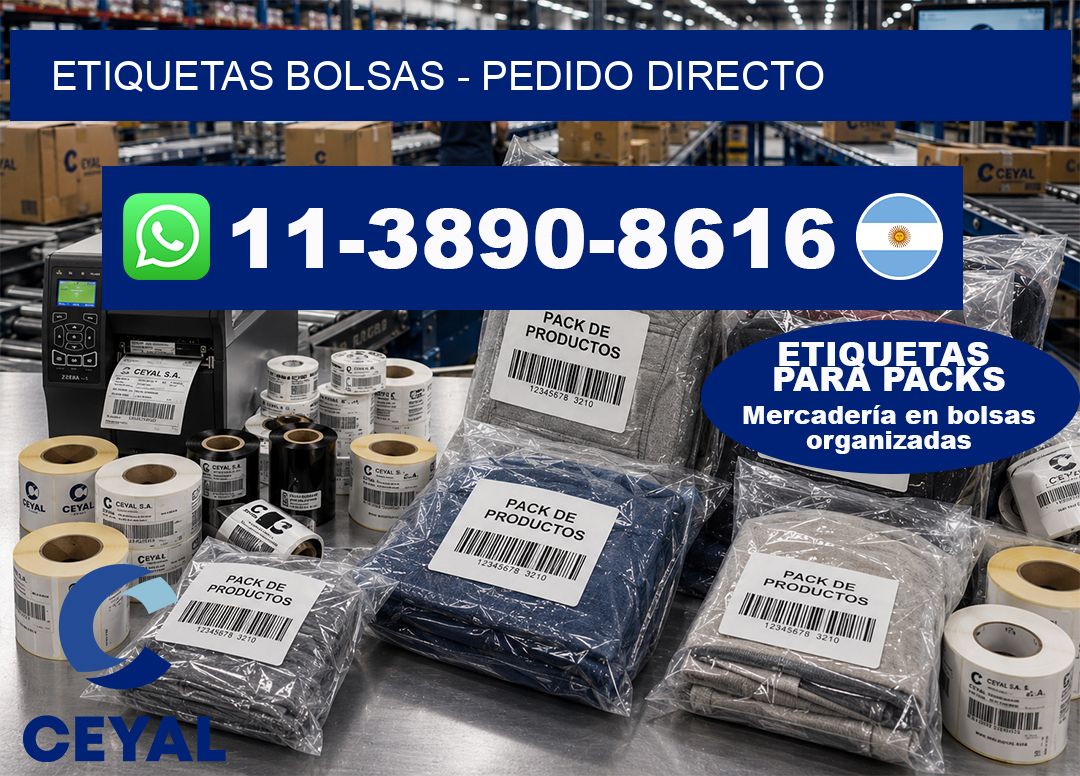ETIQUETAS BOLSAS - Pedido directo