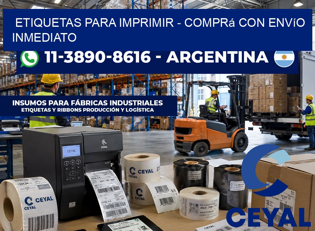 ETIQUETAS PARA IMPRIMIR - Comprá con envío inmediato