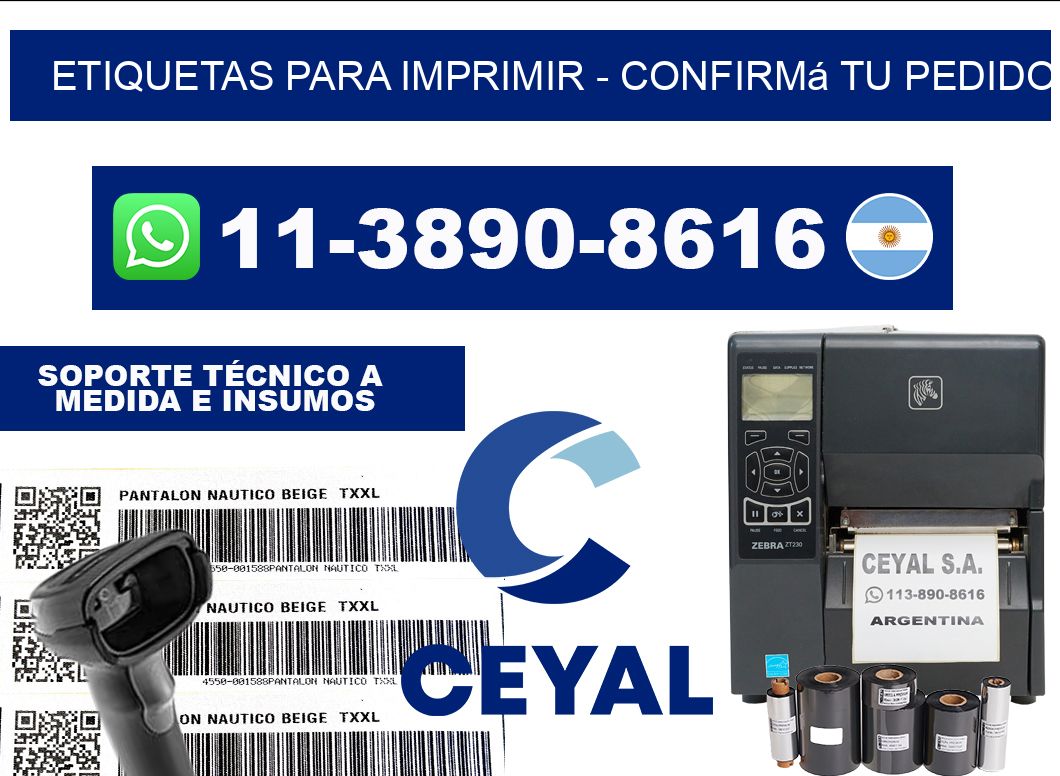 ETIQUETAS PARA IMPRIMIR - Confirmá tu pedido
