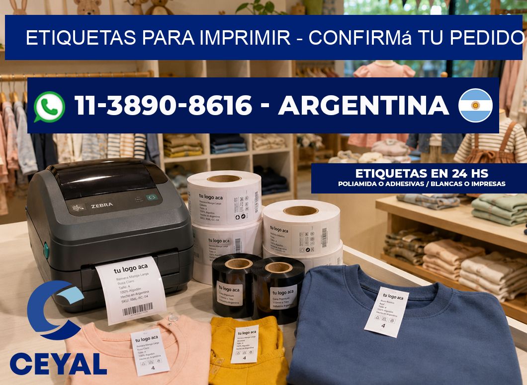 ETIQUETAS PARA IMPRIMIR – Confirmá tu pedido