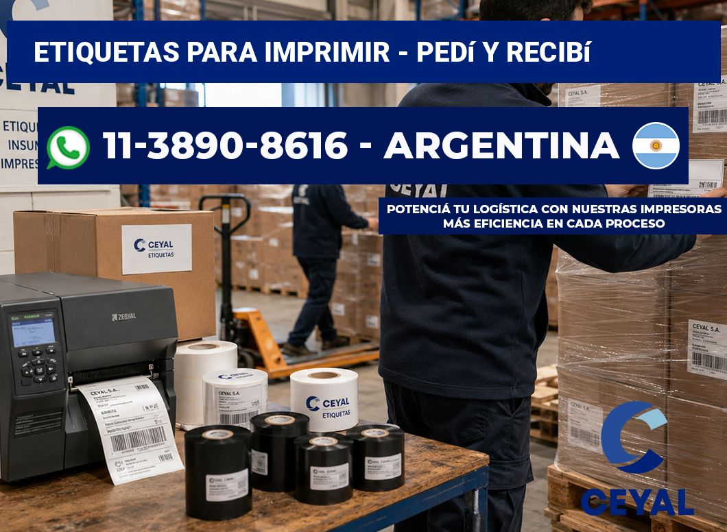 ETIQUETAS PARA IMPRIMIR - Pedí y recibí
