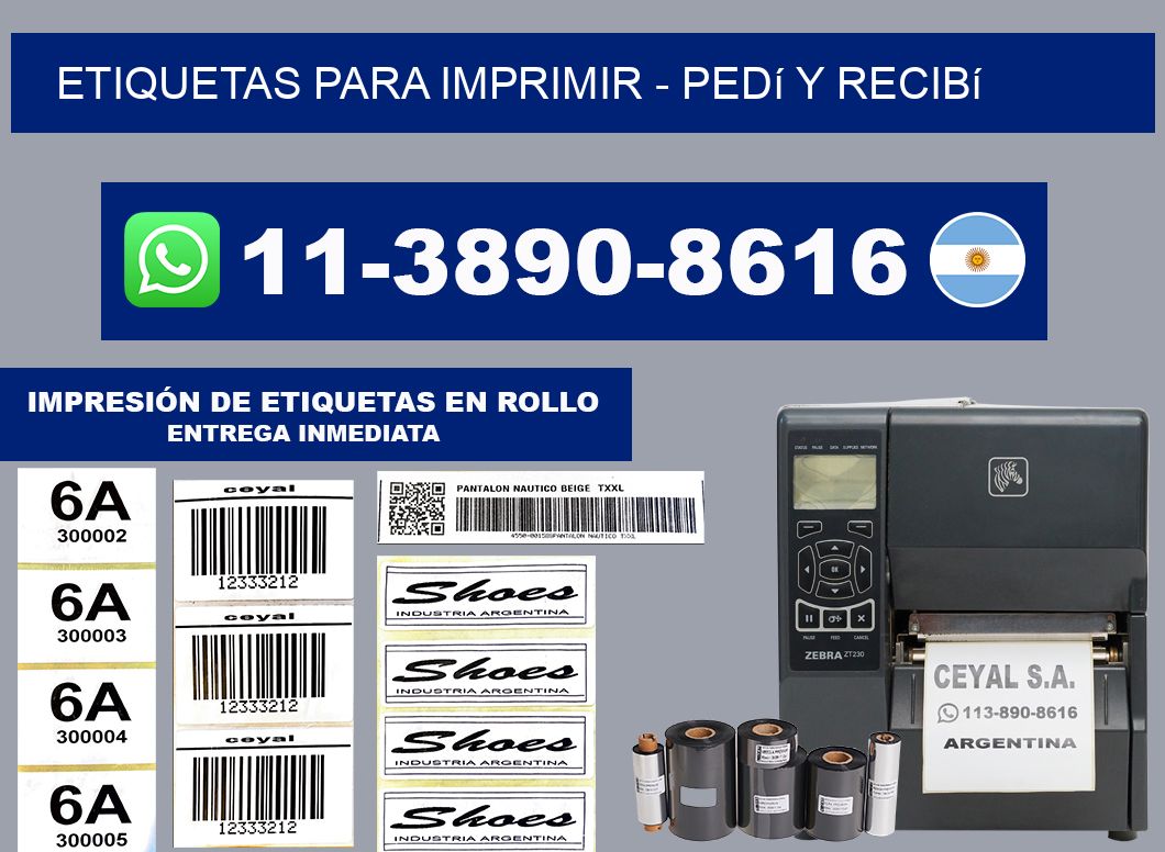 ETIQUETAS PARA IMPRIMIR - Pedí y recibí