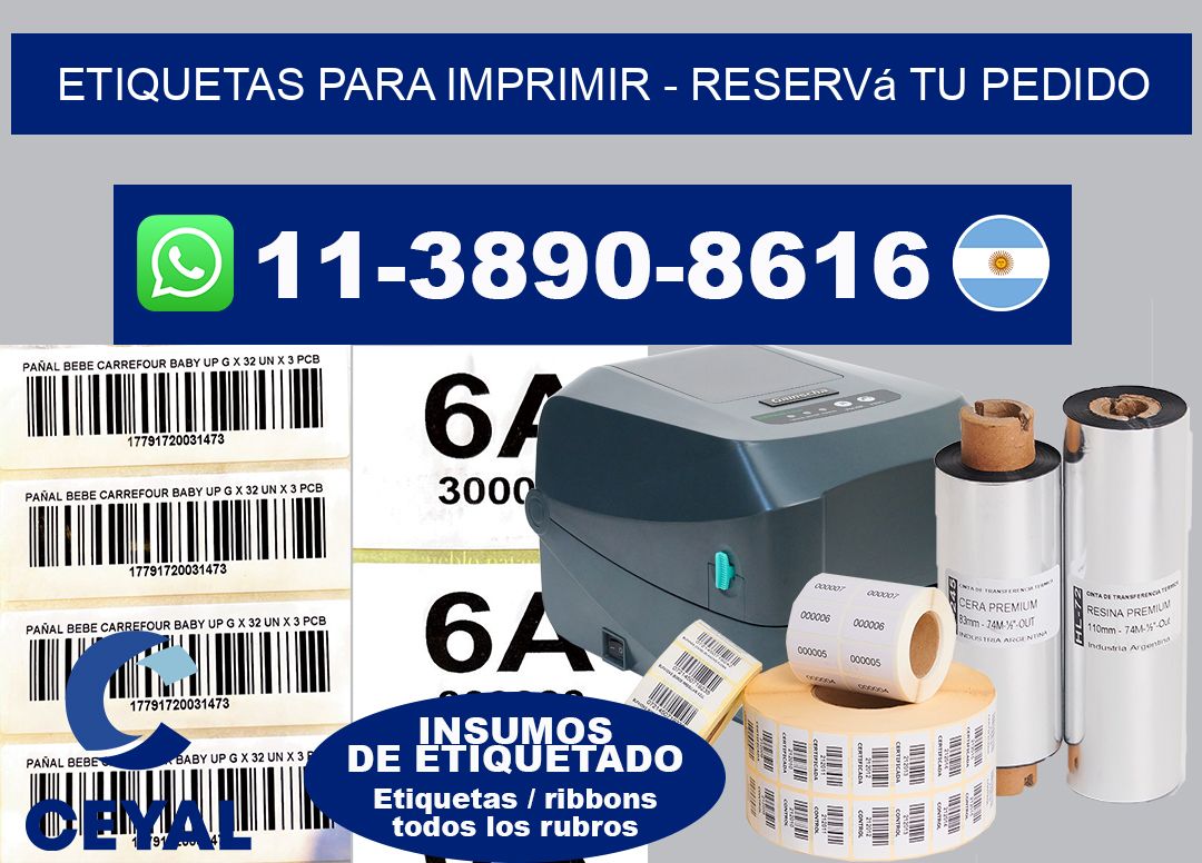 ETIQUETAS PARA IMPRIMIR - Reservá tu pedido