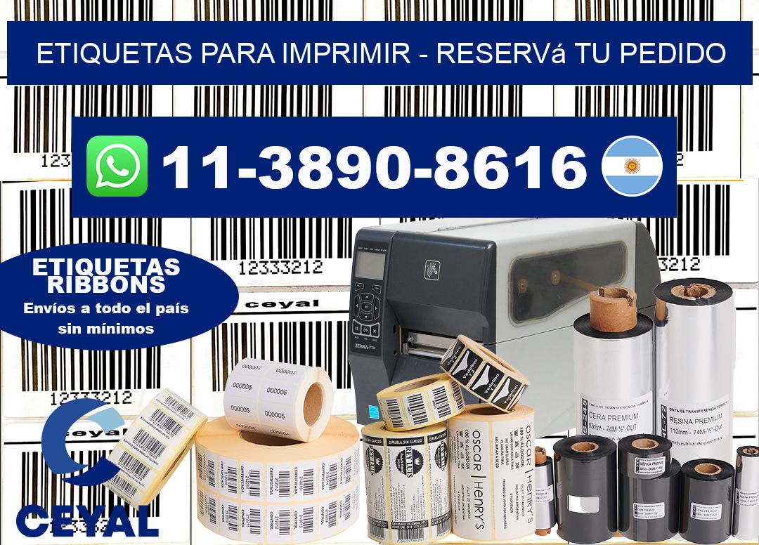 ETIQUETAS PARA IMPRIMIR - Reservá tu pedido