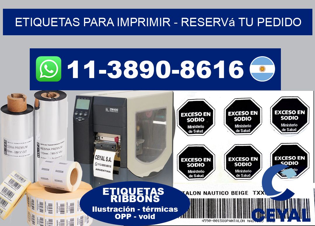 ETIQUETAS PARA IMPRIMIR - Reservá tu pedido