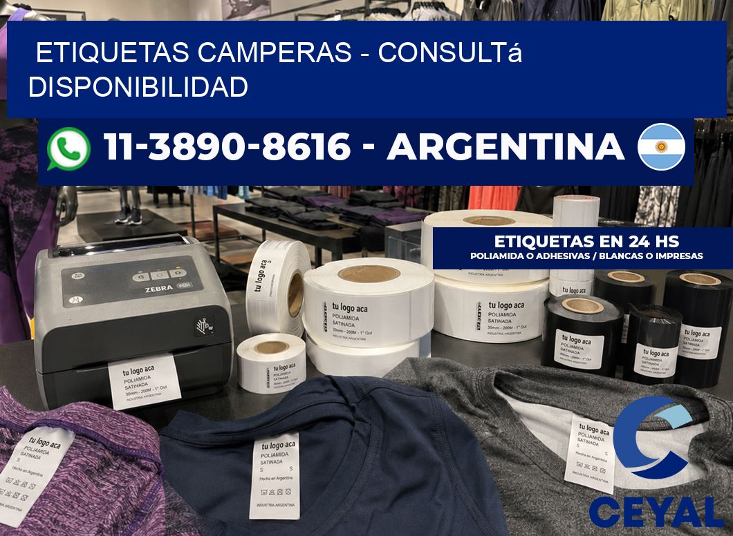 Etiquetas Camperas - Consultá disponibilidad