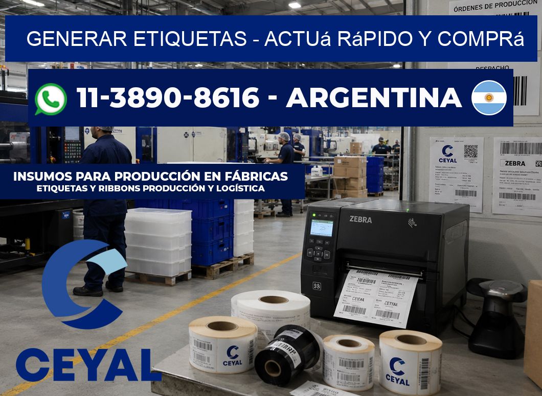 GENERAR ETIQUETAS - Actuá rápido y comprá