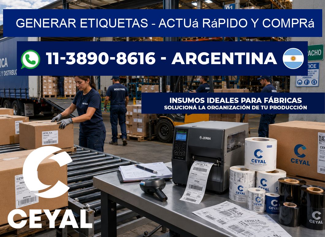 GENERAR ETIQUETAS – Actuá rápido y comprá