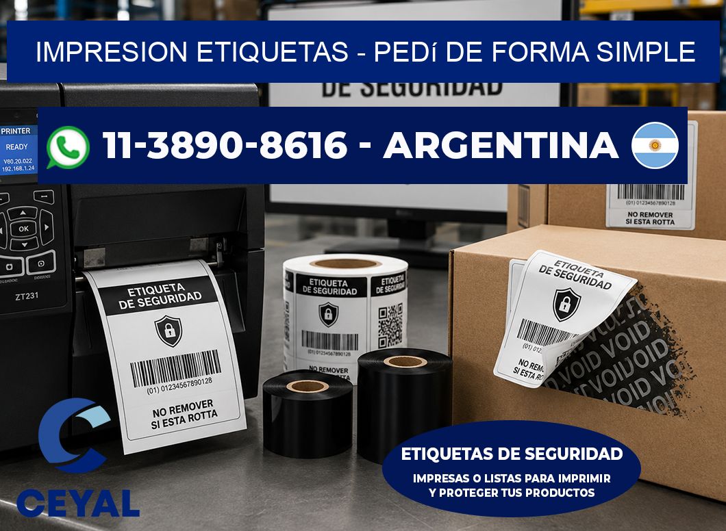 IMPRESION ETIQUETAS - Pedí de forma simple
