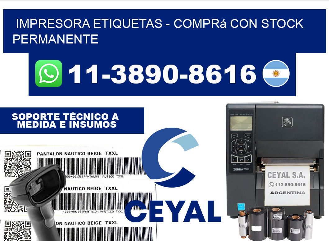 IMPRESORA ETIQUETAS - Comprá con stock permanente