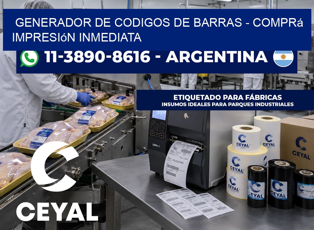 generador de codigos de barras - Comprá impresión inmediata