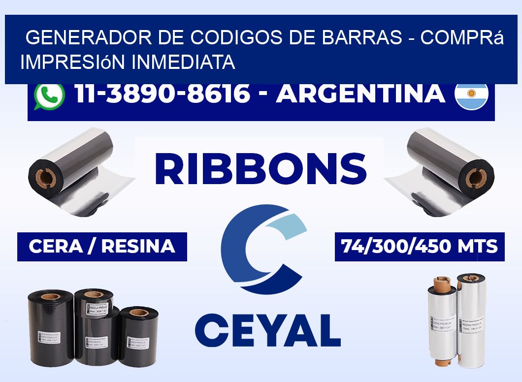 generador de codigos de barras - Comprá impresión inmediata