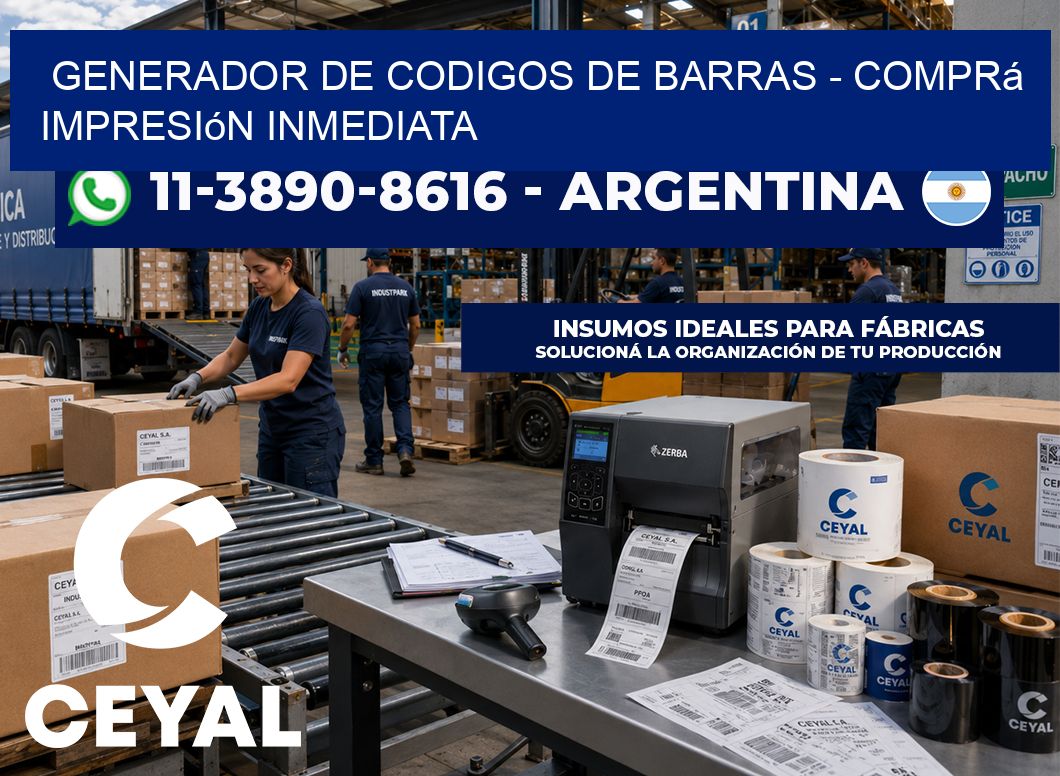 generador de codigos de barras – Comprá impresión inmediata