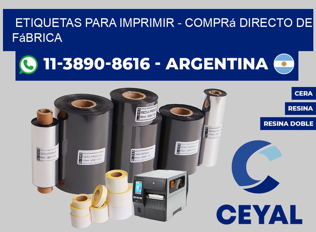 ETIQUETAS PARA IMPRIMIR - Comprá directo de fábrica