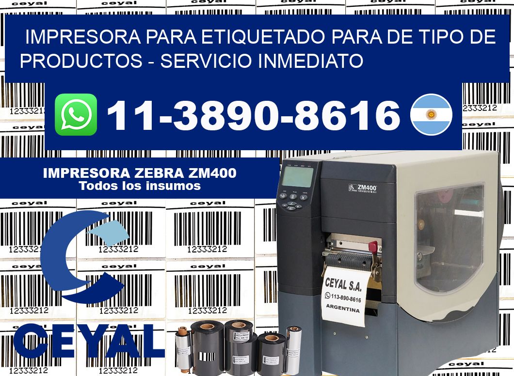 IMPRESORA PARA ETIQUETADO PARA DE TIPO DE PRODUCTOS – Servicio inmediato