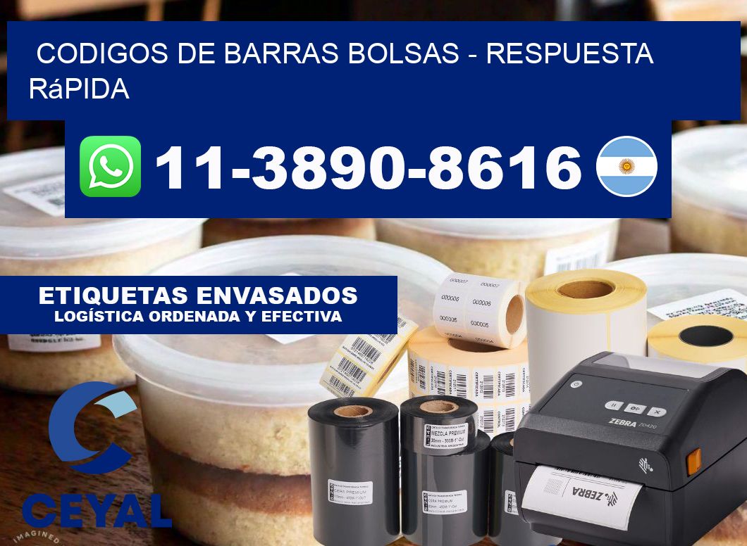 codigos de barras bolsas - Respuesta rápida