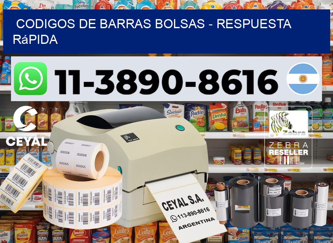 codigos de barras bolsas - Respuesta rápida