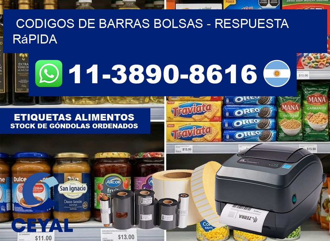 codigos de barras bolsas – Respuesta rápida