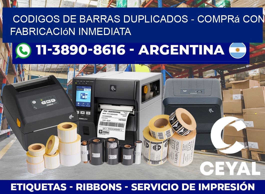 codigos de barras duplicados – Comprá con fabricación inmediata