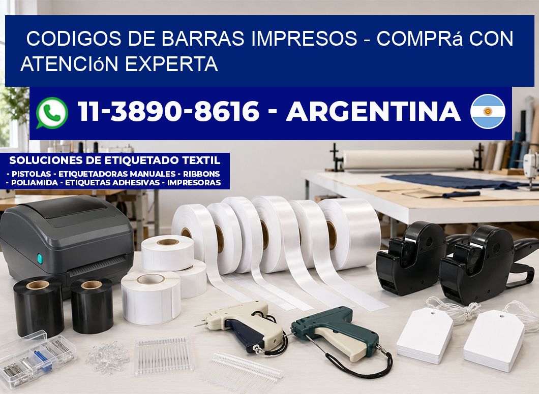 codigos de barras impresos - Comprá con atención experta