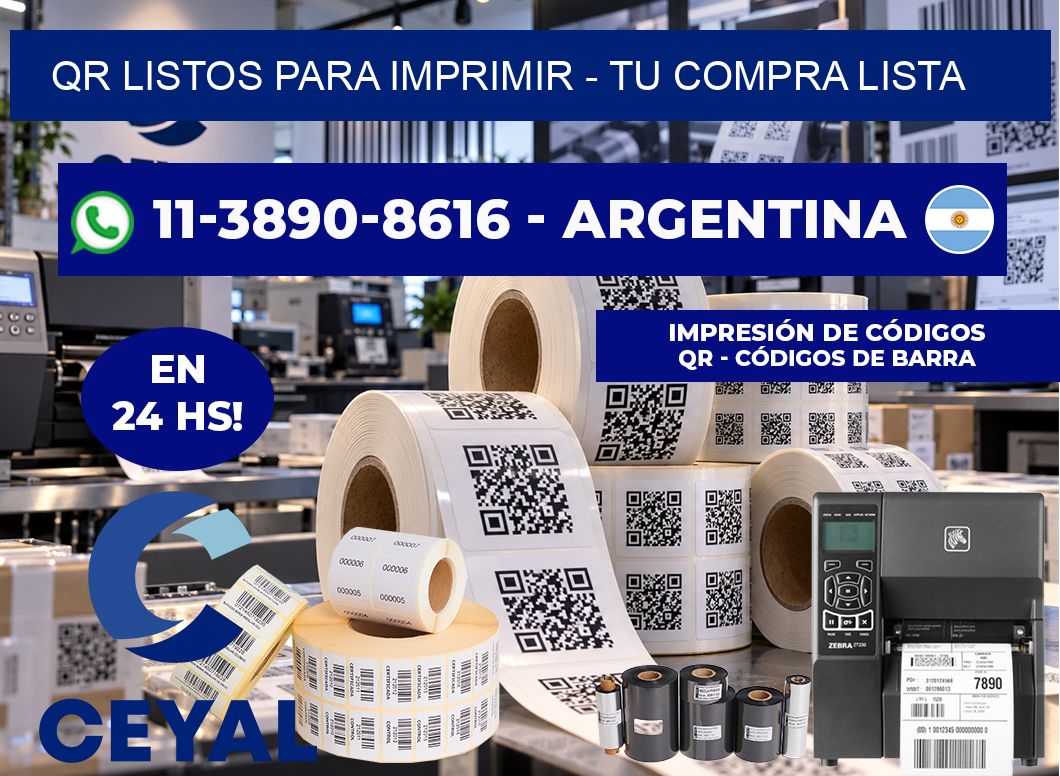 QR Listos para Imprimir - Tu compra lista